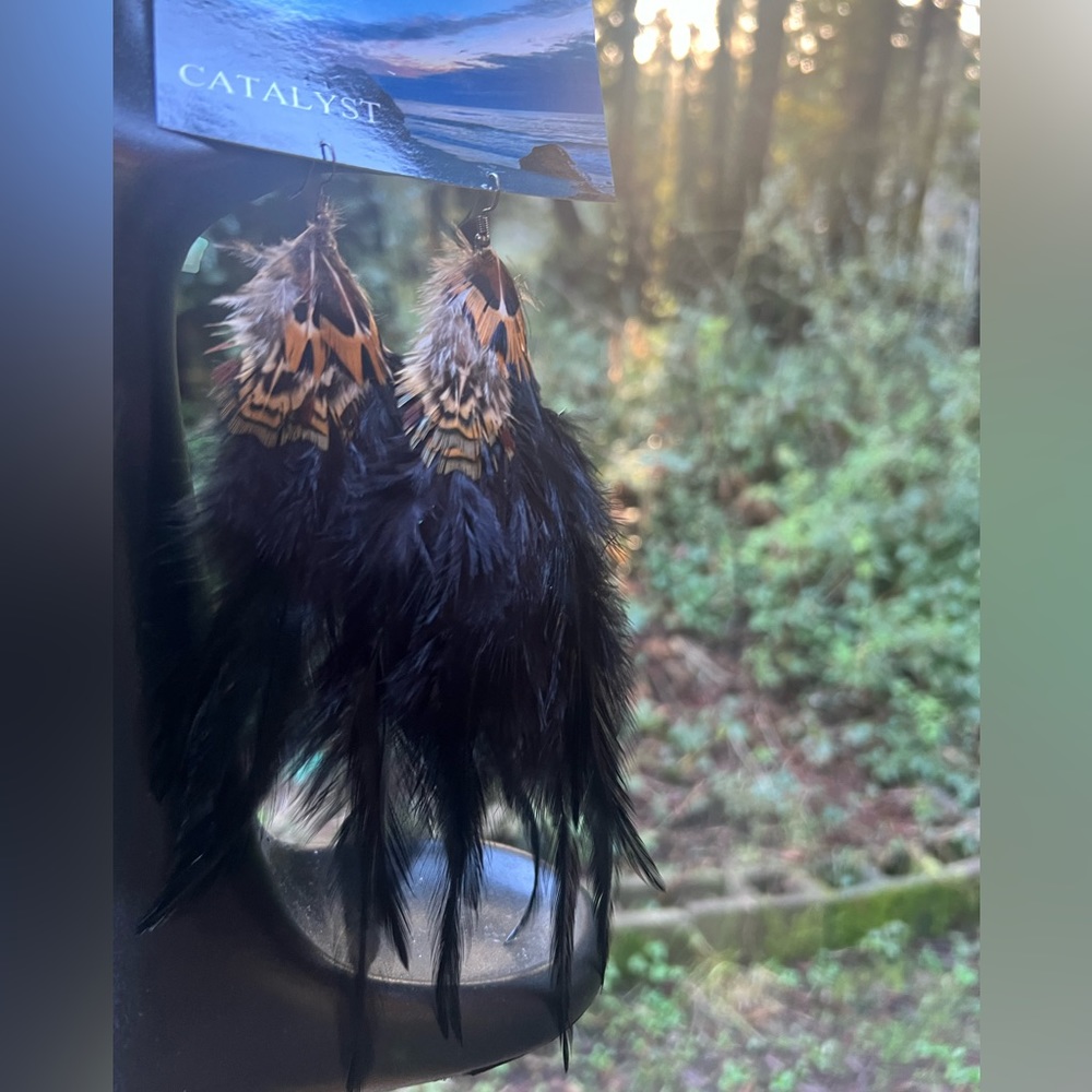Feather Earrings Extensions NWT